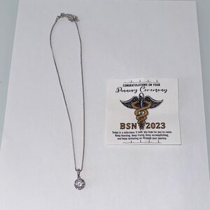 Elegant Silver Necklace with Pendant RN BSN